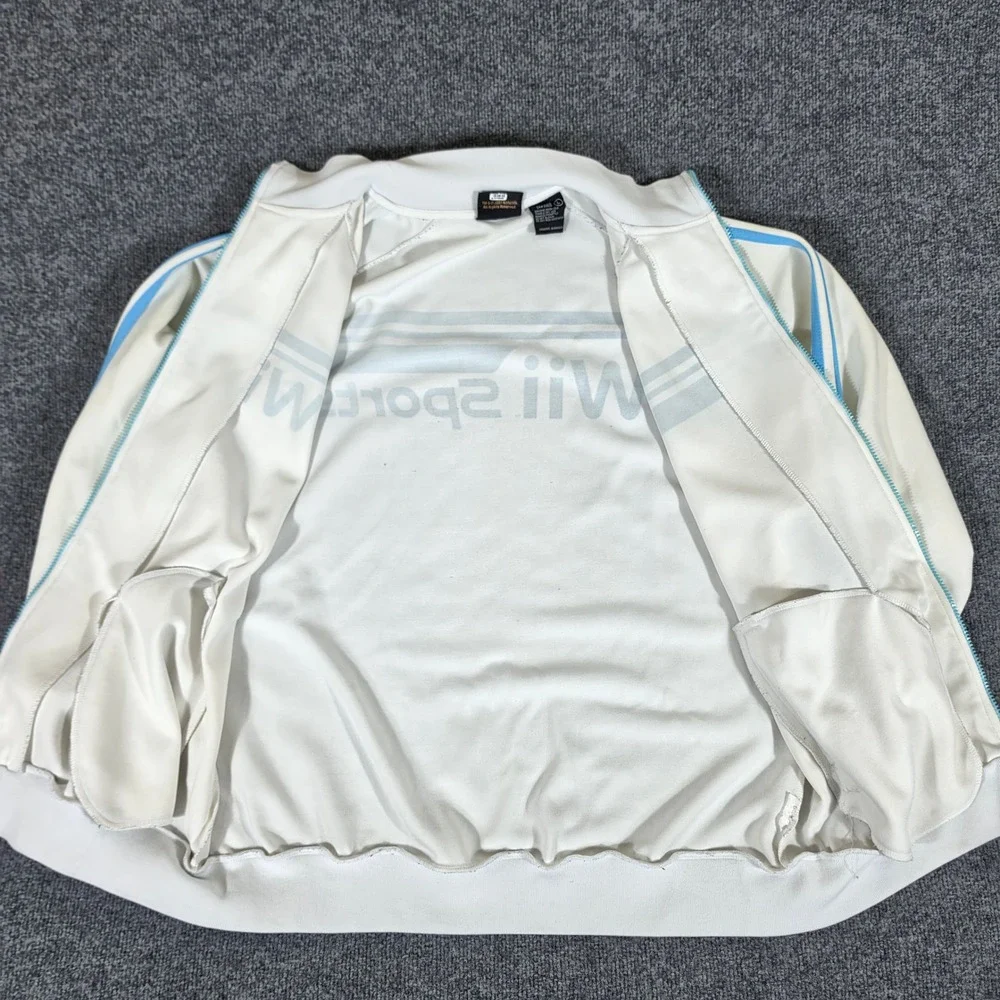 RARE 2007 Nintendo Wii Sports Promotional Graphic Zip Up Track Jacket Sz Large